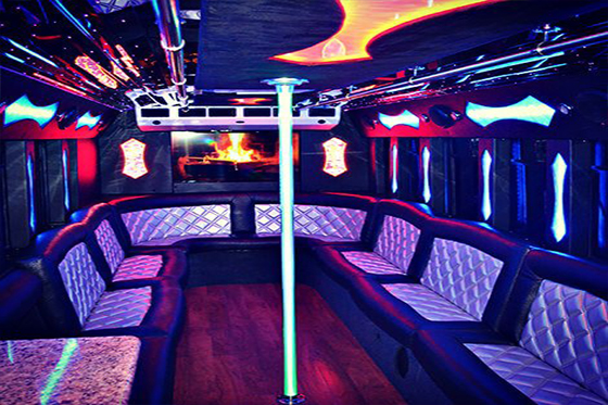 Party Bus with flat screen TVs and LED lights