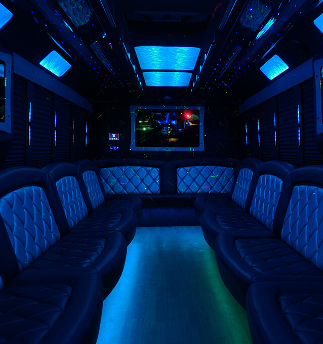 party bus with led lighting for your next event